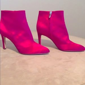 Fushia satin booties
